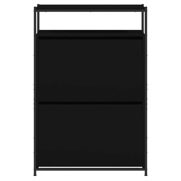 vidaXL Skoskap svart 75x34x112 cm konstruert tre