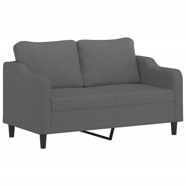 vidaXL 2-personers sofa med pyntepuder 140 cm stof mørkegrå