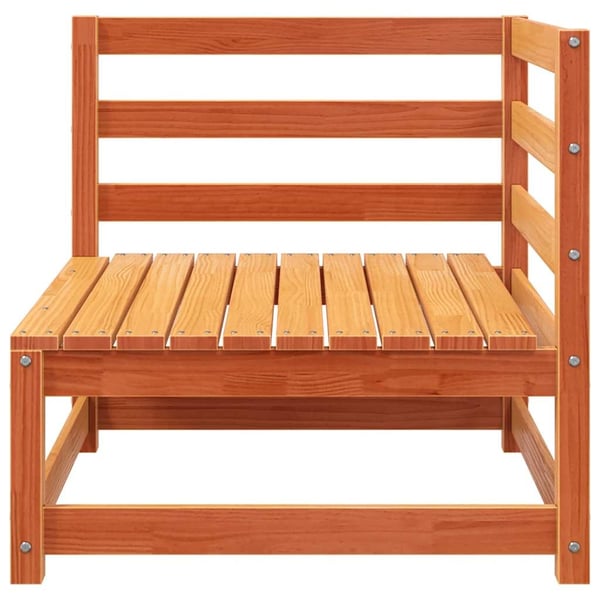 vidaXL hjørnemoduler til havesofa 2 stk. 70x70x67 cm massivt træ brun