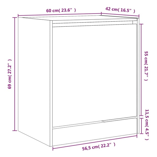 vidaXL skoreol 60x42x69 cm konstrueret træ sort