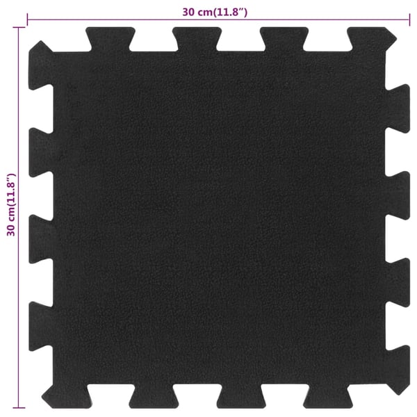 vidaXL Gulvfliser i gummi 16 stk svart 16 mm 30x30 cm