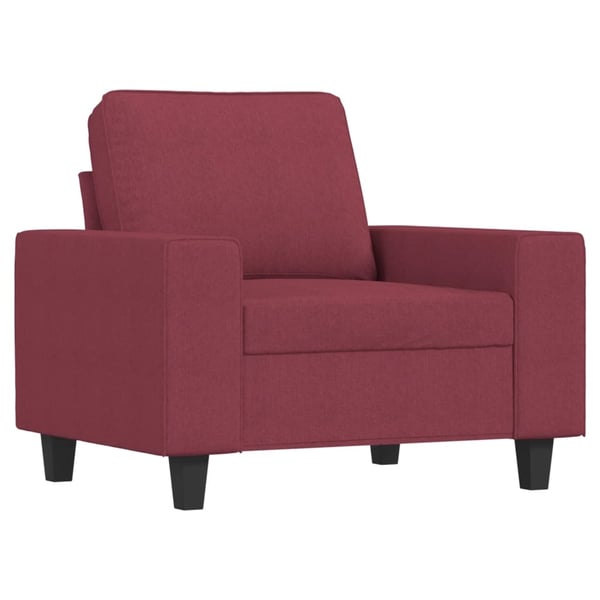 vidaXL sofasæt 4 dele stof vinrød