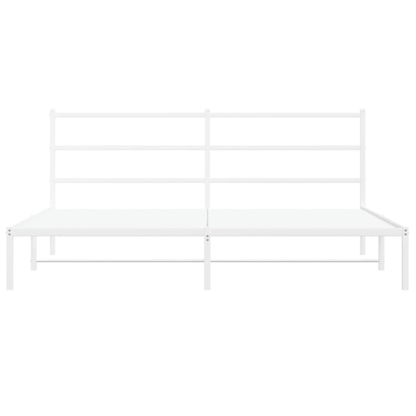 vidaXL Sengeramme i metall med hodegavl hvit 183x213 cm