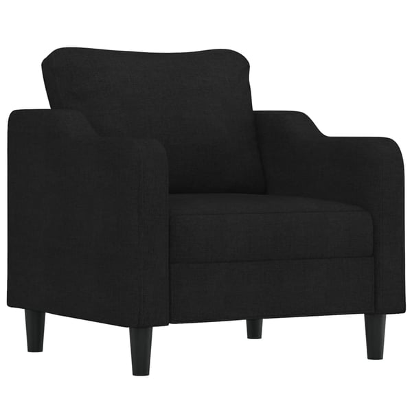 vidaXL sofasæt 3 dele med puder stof sort