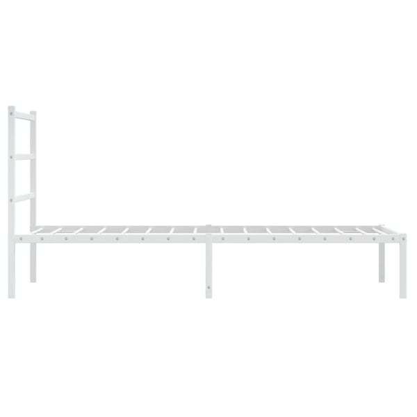 vidaXL Sengeramme i metall med hodegavl hvit 90x190 cm