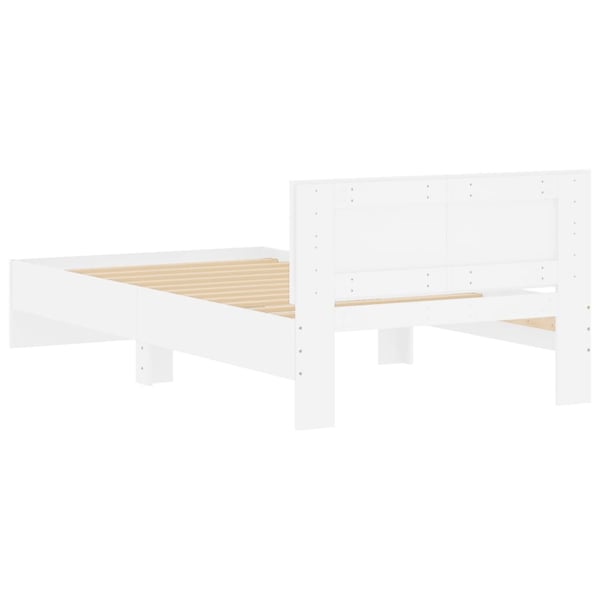 vidaXL Sengeramme med hodegavl hvit 100x200 cm konstruert tre