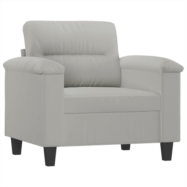 vidaXL sofasæt 3 dele med puder mikrofiberstof lysegrå
