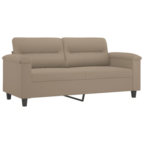 vidaXL Soffgrupp med kuddar 2 delar taupe mikrofibertyg