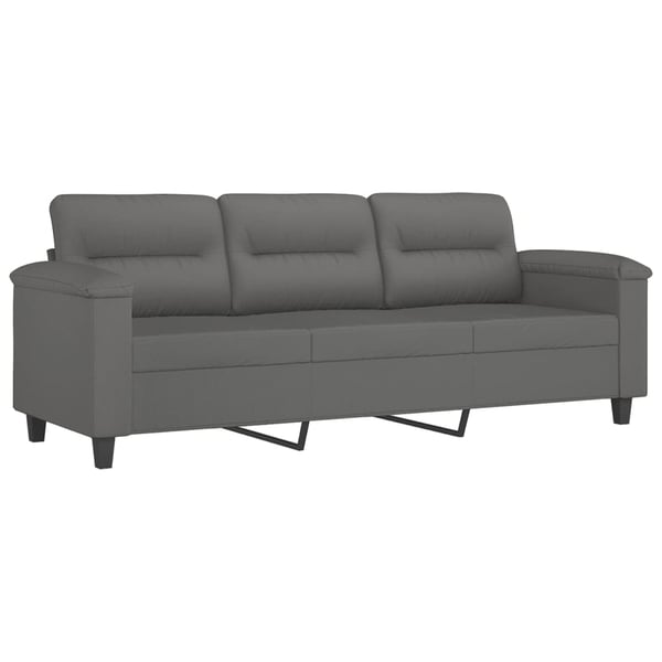 vidaXL sofasæt 3 dele med puder mikrofiberstof mørkegrå