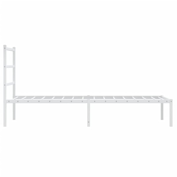 vidaXL Sengeramme i metall med hodegavl hvit 90x200 cm