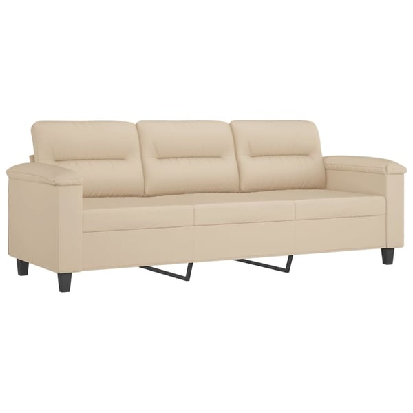 vidaXL sofasæt 4 dele med hynder mikrofiberstof cremefarvet