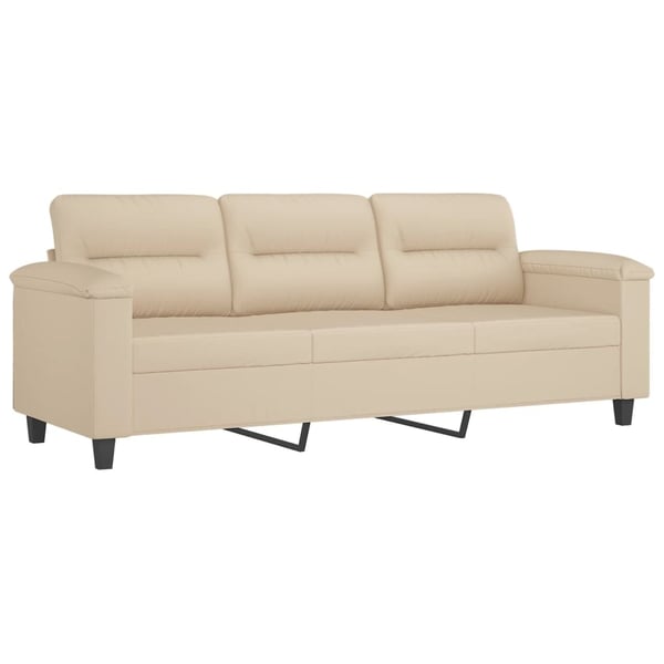 vidaXL sofasæt 2 dele med hynder mikrofiberstof cremefarvet