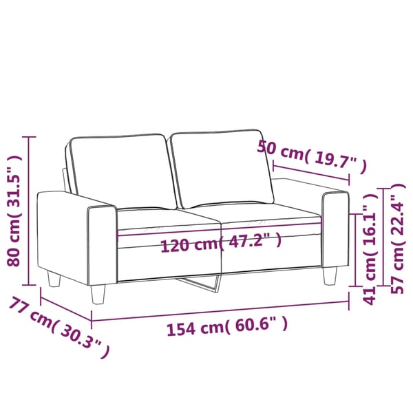 vidaXL 2-sitssoffa taupe 120 cm tyg