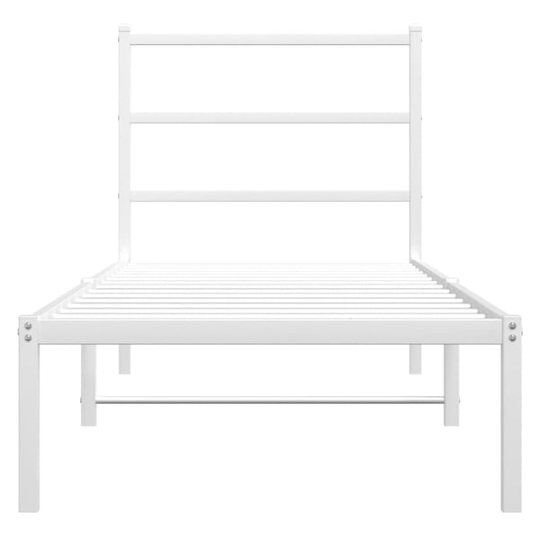 vidaXL Sengeramme i metall med hodegavl hvit 80x200 cm