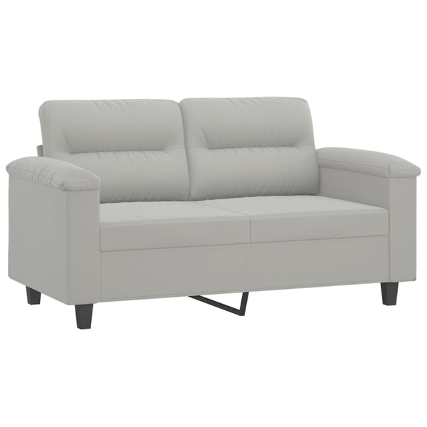 vidaXL sofasæt 4 dele med puder mikrofiberstof lysegrå