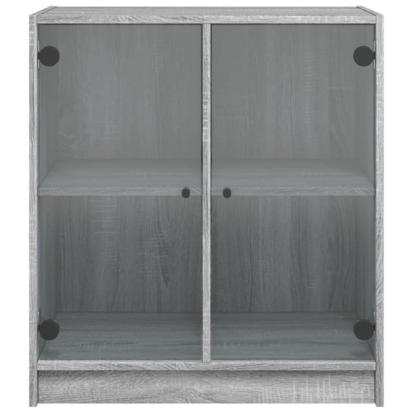 vidaXL Sivukaappi lasiovilla harmaa Sonoma 68x37x75,5 cm