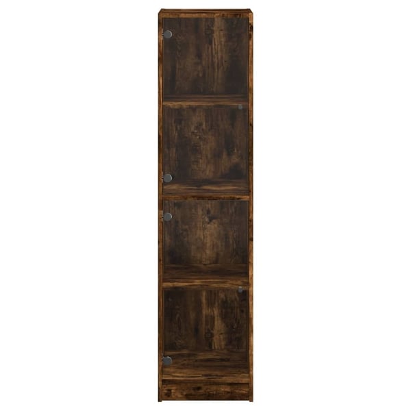 vidaXL Highboard med glassdør røkt eik 35x37x142 cm