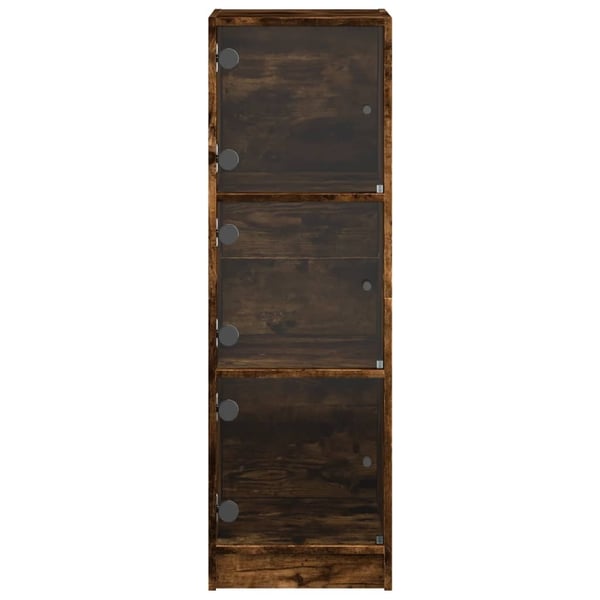 vidaXL Highboard med glassdører røkt eik 35x37x109 cm