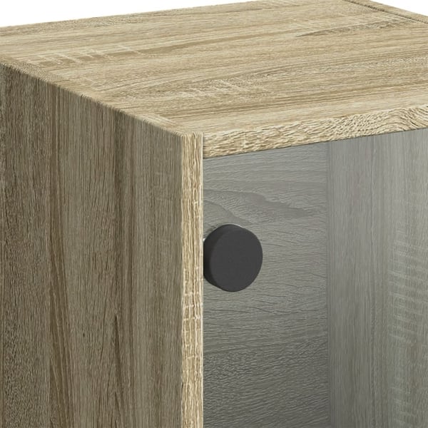 vidaXL Highboard med glassdører sonoma eik 35x37x109 cm