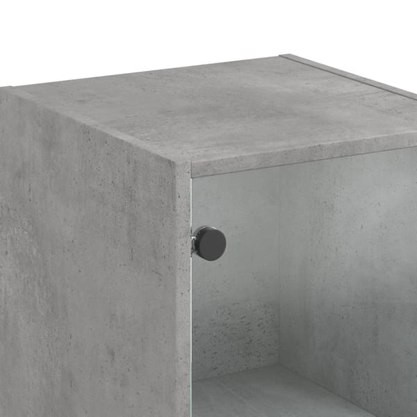 vidaXL Kaappi lasiovilla betoninharmaa 35x37x142 cm