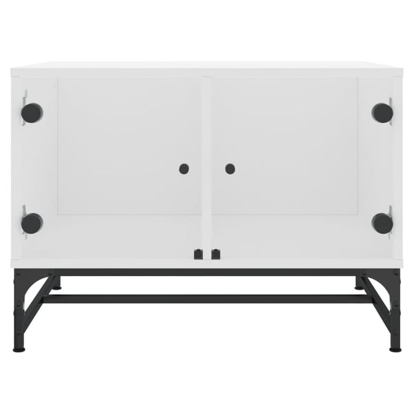 vidaXL Salongbord med glassdører hvit 68,5x50x50 cm