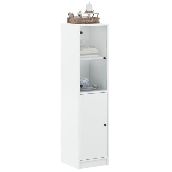 vidaXL skab med glaslåge 35x37x142 cm hvid