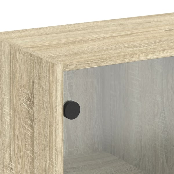 vidaXL Seinäkaappi lasiovilla Sonoma-tammi 68x37x68,5 cm