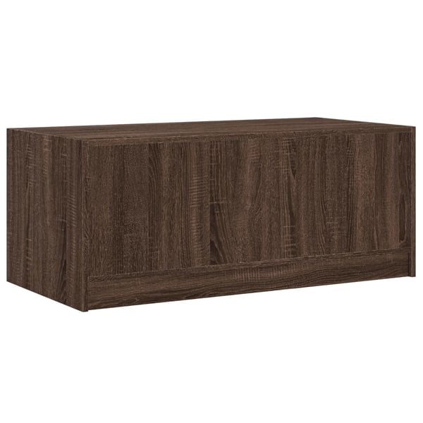vidaXL Salongbord med glassdører brun eik 102x50x42 cm
