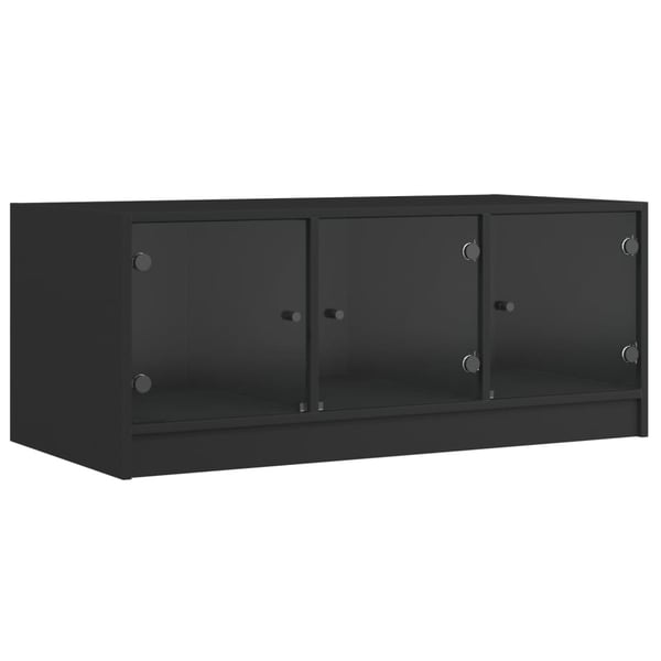 vidaXL Sohvapöytä lasiovilla musta 102x50x42 cm