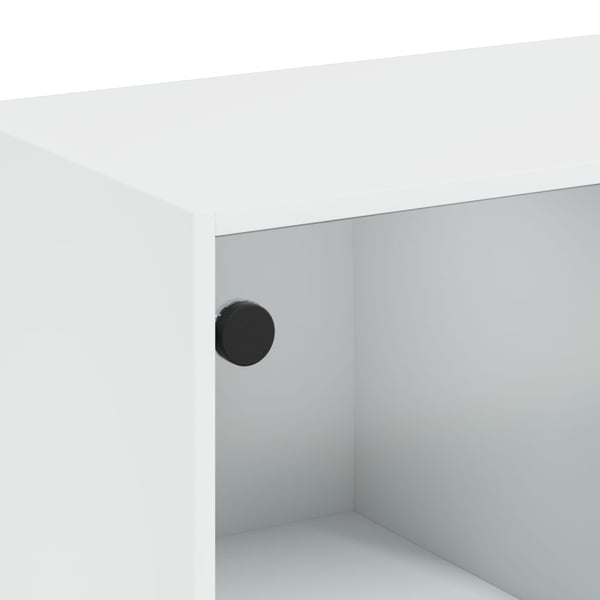 vidaXL Salongbord med glassdører hvit 102x50x42 cm