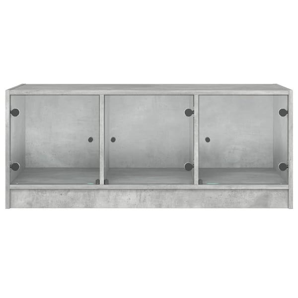 vidaXL Sohvapöytä lasiovilla betoninharmaa 102x50x42 cm