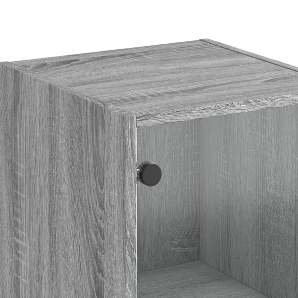 vidaXL Highboard med glassdører grå sonoma 35x37x142 cm