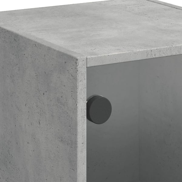 vidaXL Highboard med glassdører betonggrå 35x37x109 cm