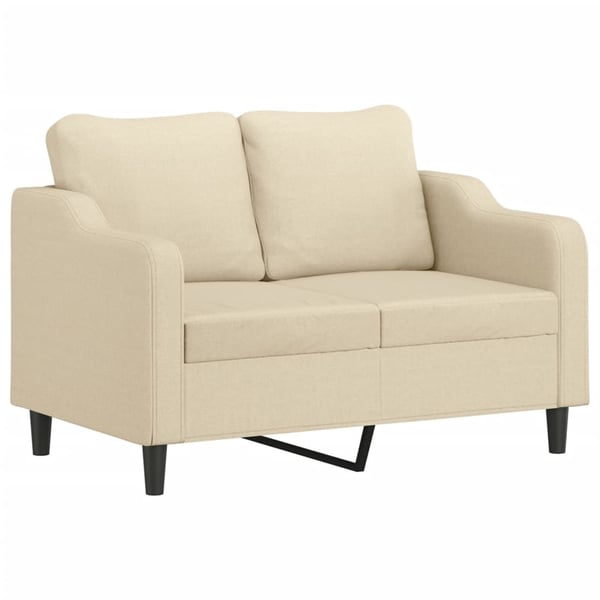 vidaXL sofasæt 3 dele med hynder stof cremefarvet