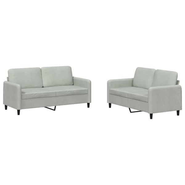 vidaXL sofasæt 2 dele velour lysegrå