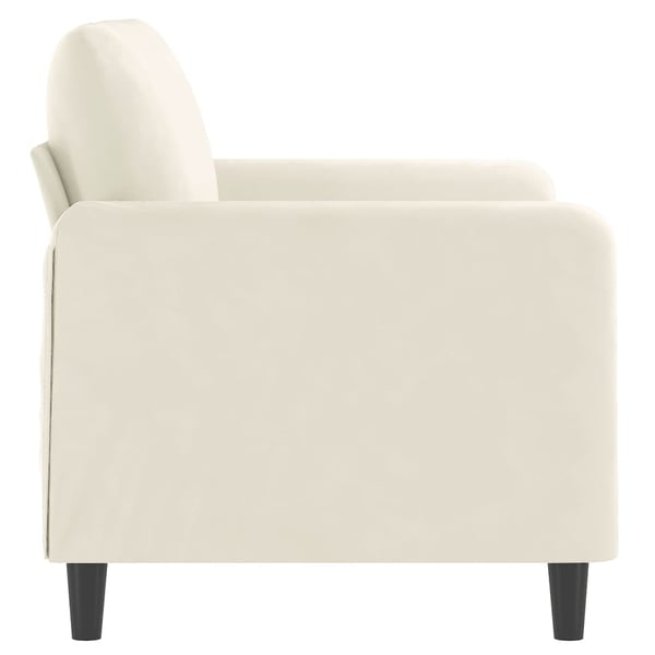 vidaXL 2-sitssoffa gräddvit 120 cm sammet