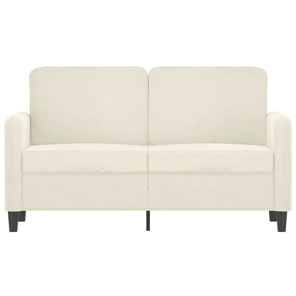 vidaXL 2-sitssoffa gräddvit 120 cm sammet
