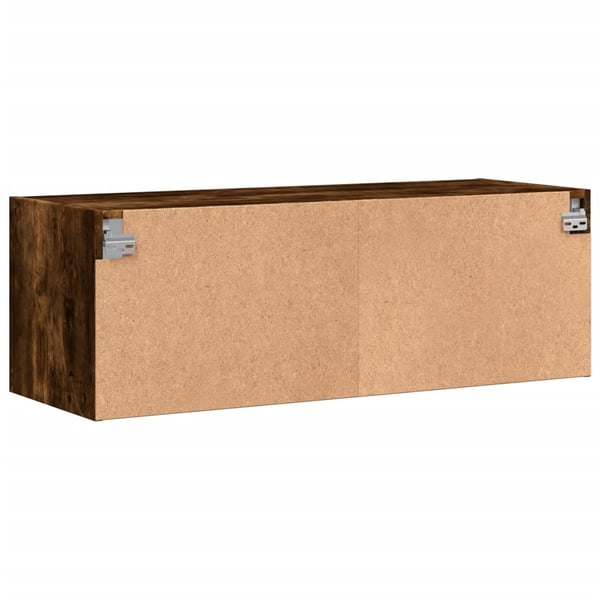 vidaXL Sideskap med glassdører røkt eik 102x37x35 cm