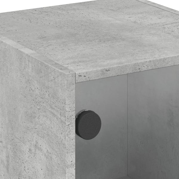 vidaXL Yöpöydät lasiovilla 2 kpl betoninharmaa 35x37x42 cm
