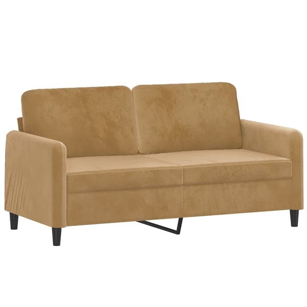 vidaXL sofasæt 2 dele med puder velour brun