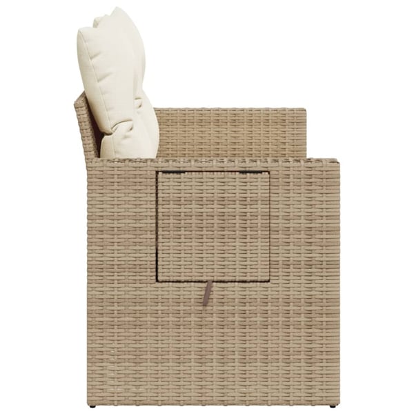vidaXL 2-personers havesofa med hynder polyrattan beige