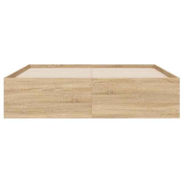 vidaXL Sengeramme med skuffer sonoma eik 120x200 cm konstruert tre