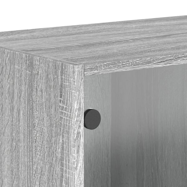 vidaXL Seinäkaapit lasiovilla 2 kpl harmaa Sonoma 68,5x37x35 cm