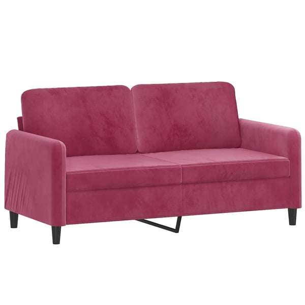 vidaXL sofasæt 2 dele med puder velour vinrød