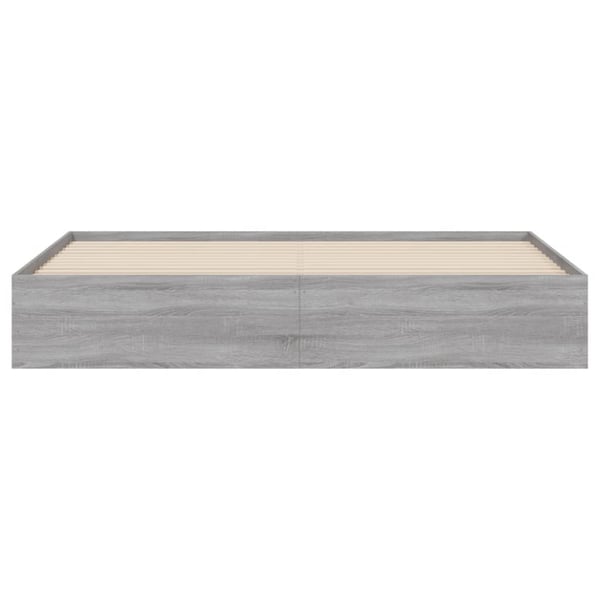 vidaXL Sengeramme med skuffer grå sonoma 200x200 cm konstruert tre