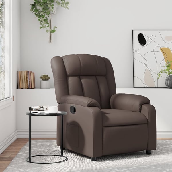 vidaXL Reclinerfåtölj brun konstläder