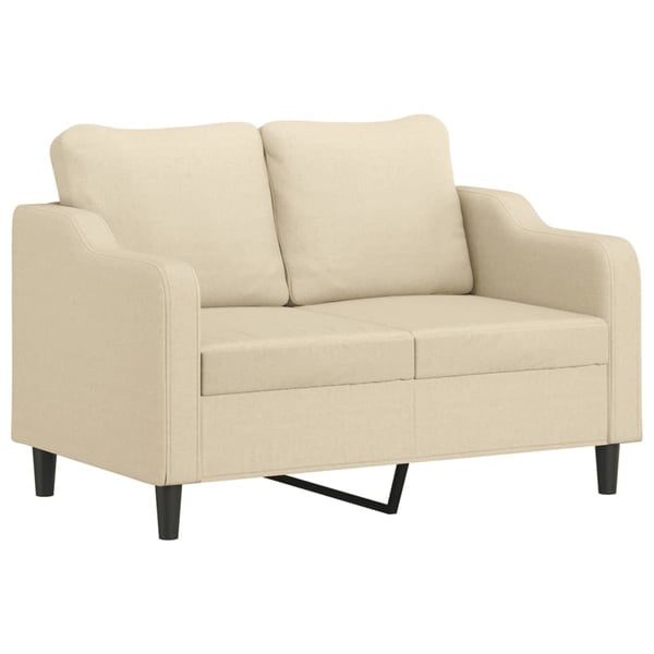 vidaXL sofasæt 3 dele med puder stof cremefarvet