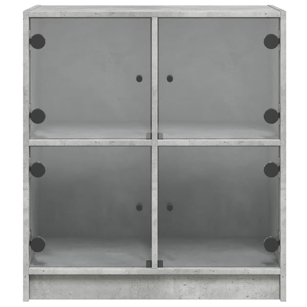 vidaXL Sideskap med glassdører betonggrå 68x37x75,5 cm