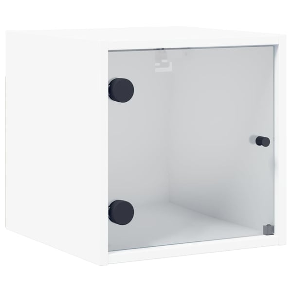 vidaXL sengeborde 2 stk. med glaslåger 35x37x35 cm hvid