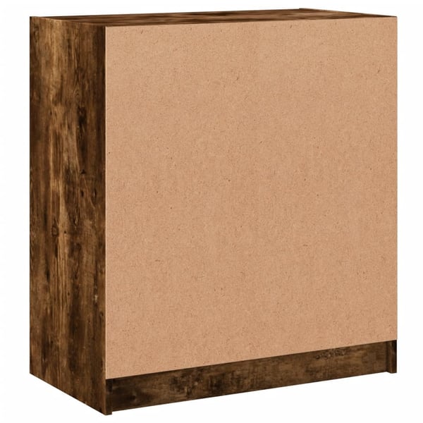 vidaXL Sideskap med glassdører røkt eik 68x37x75,5 cm